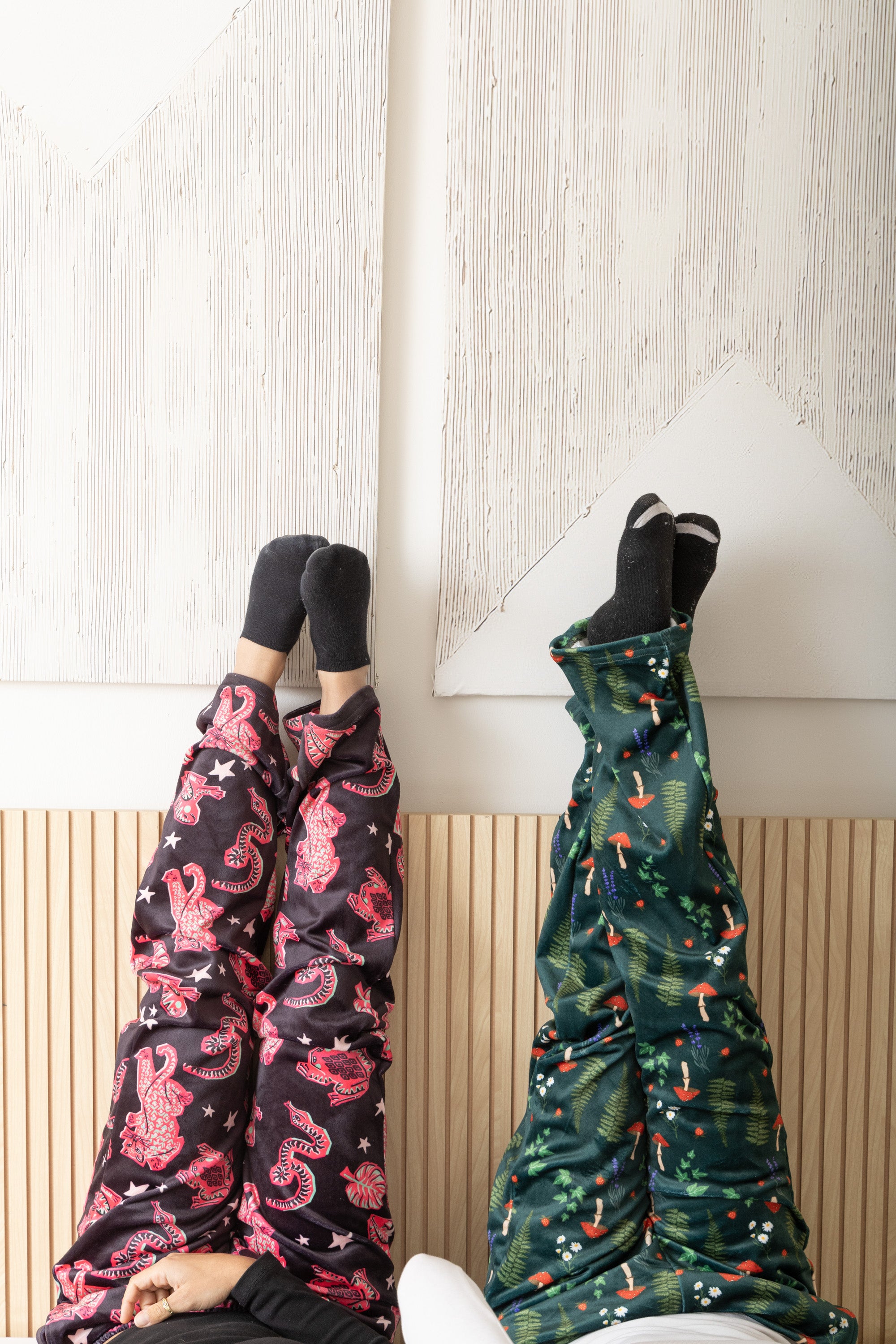 Image of Green Velvet-Touch Pajama Pants